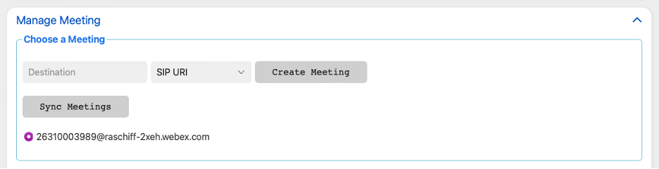 Find the meeting. Create Meeting will find it. Then select the radio button