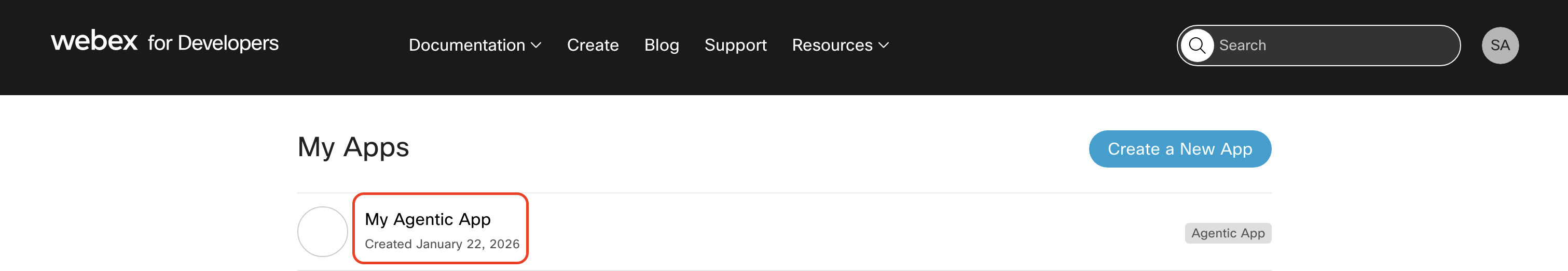 Agentic App details page