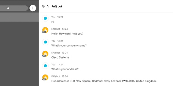 Creating a FAQ Bot in zero lines of code with Dialogflow and Webex