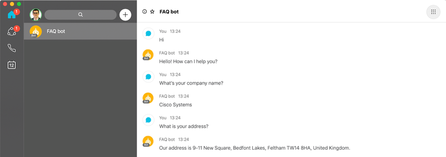Creating a FAQ Bot in zero lines of code with Dialogflow and Webex
