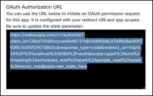 OAuth authorization URL