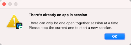 Sharing session already in progress error
