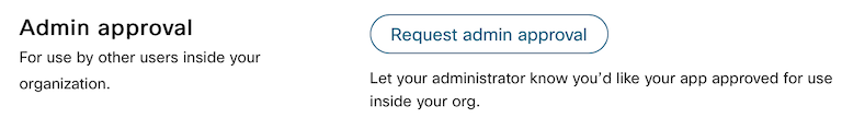 Request admin approval button