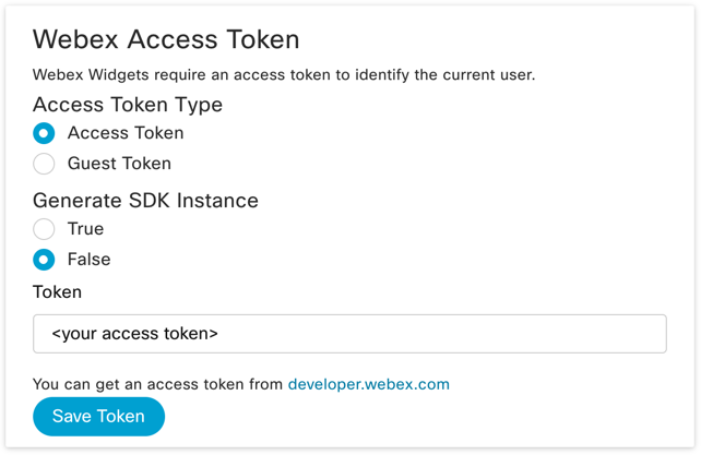 Pasting access token