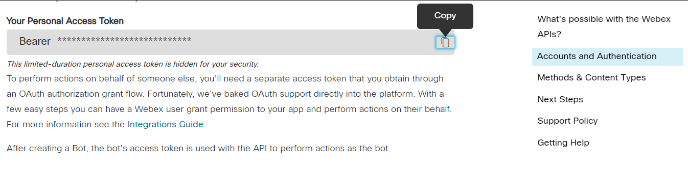 Developer Access Token