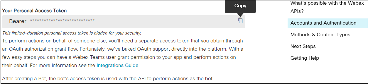 Developer Access Token