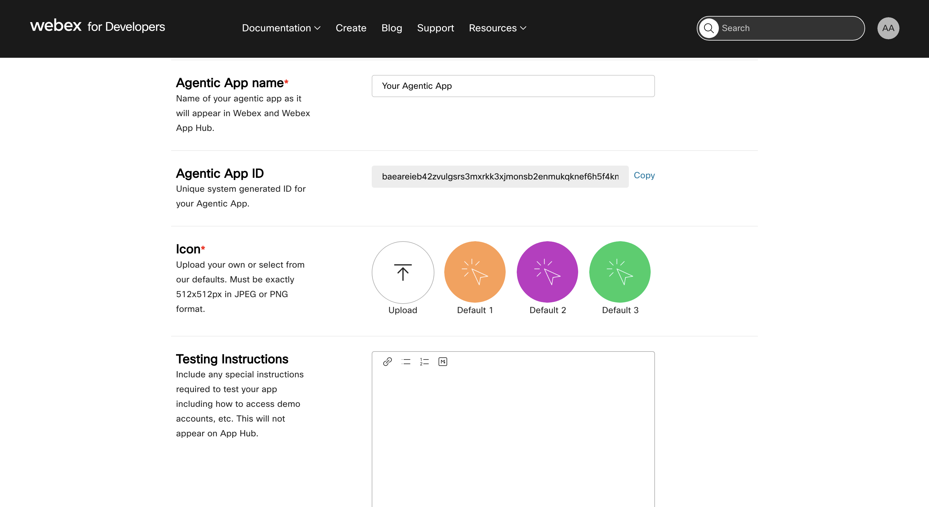 App Hub submission form