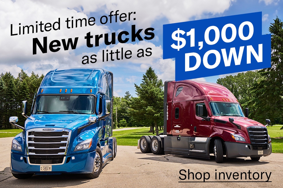 New trucks for as little as $1,000 down