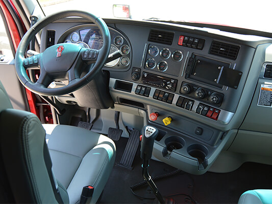 Kenworth truck steering wheel and dashboard controls