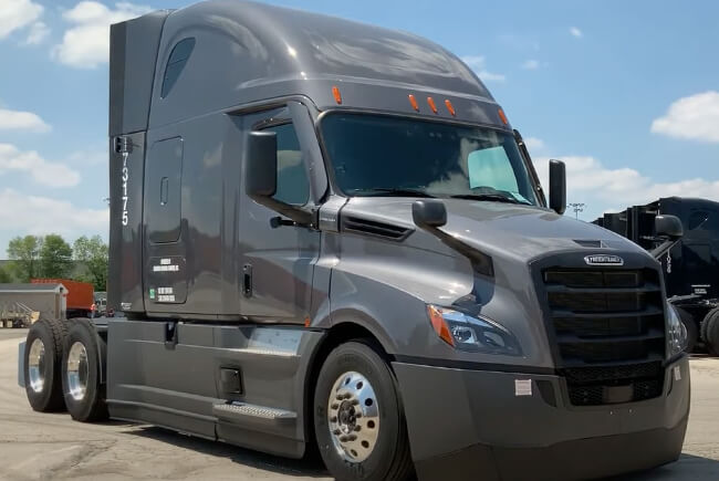 Freightliner Cascadia with charcoal exterior