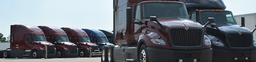 Semi trucks for lease parked at SFI