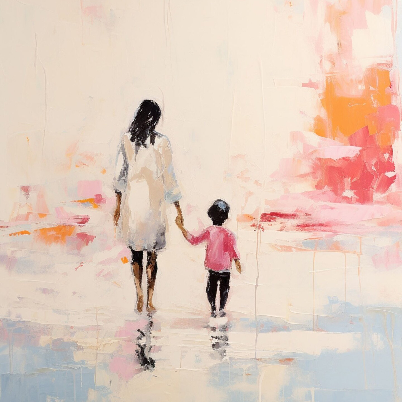 Mother and child painting