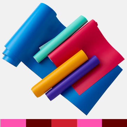 rolls of colorful vinyl