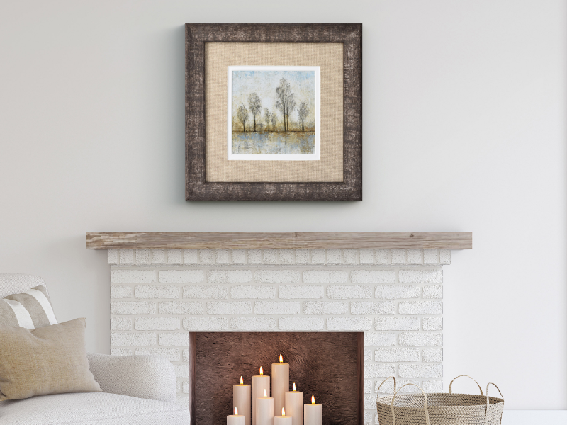 fireplace with frame