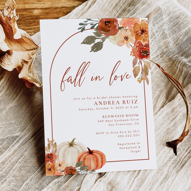 fall wedding invitation