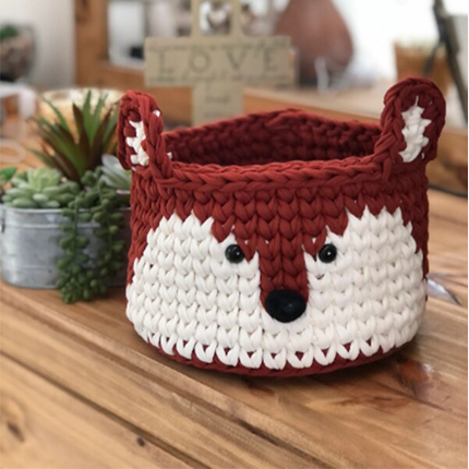 fox shaped woven basket