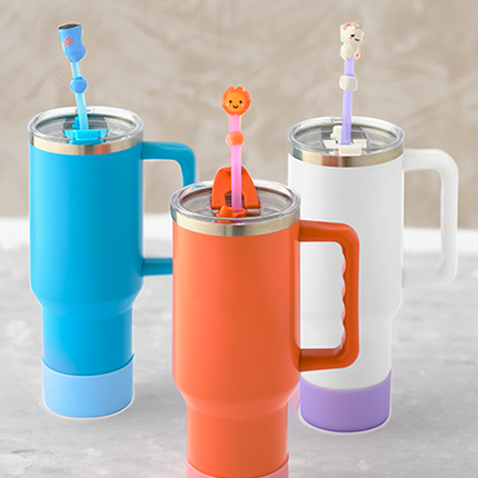 drink tumblers with straw caps