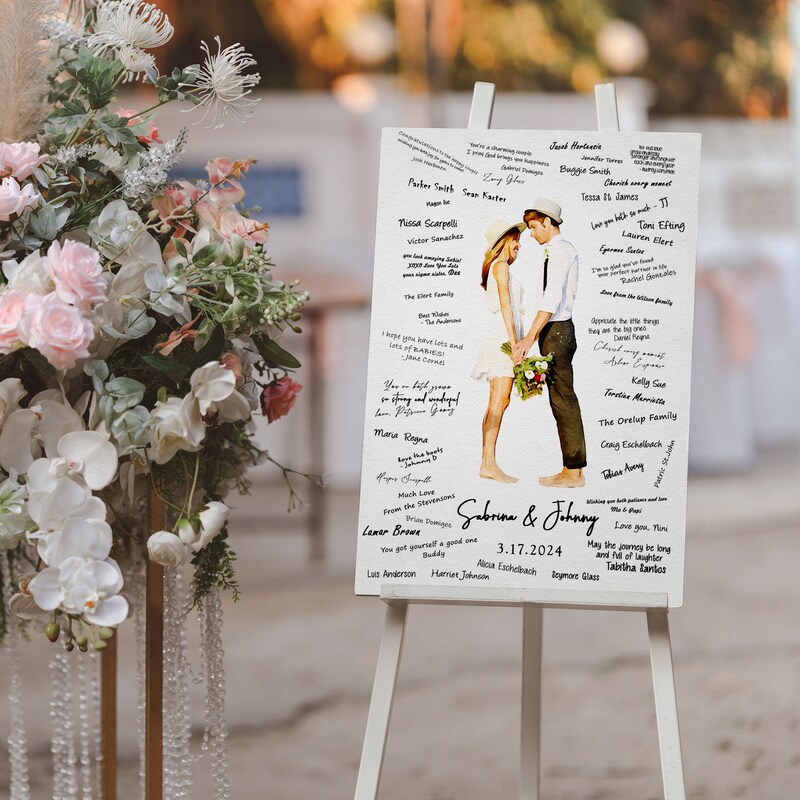 personalized guest book alternative water color print