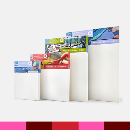 four assorted sized canvases