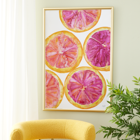 Poster frame with lemon art