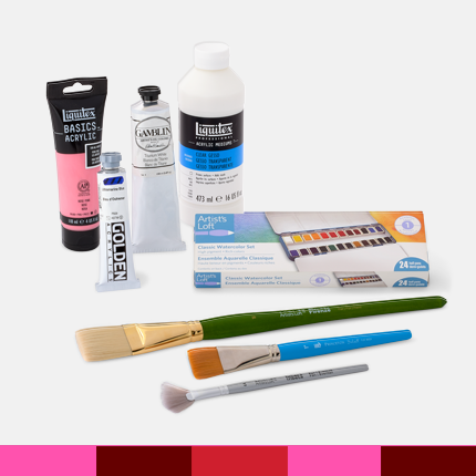 paint tubes and paint brushes