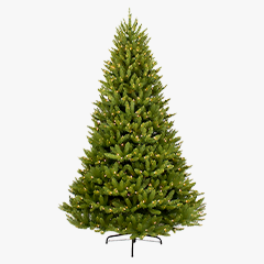 sapin de Noël artificiel vert avec des lumières blanches