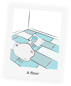 A child sleeping on the floor