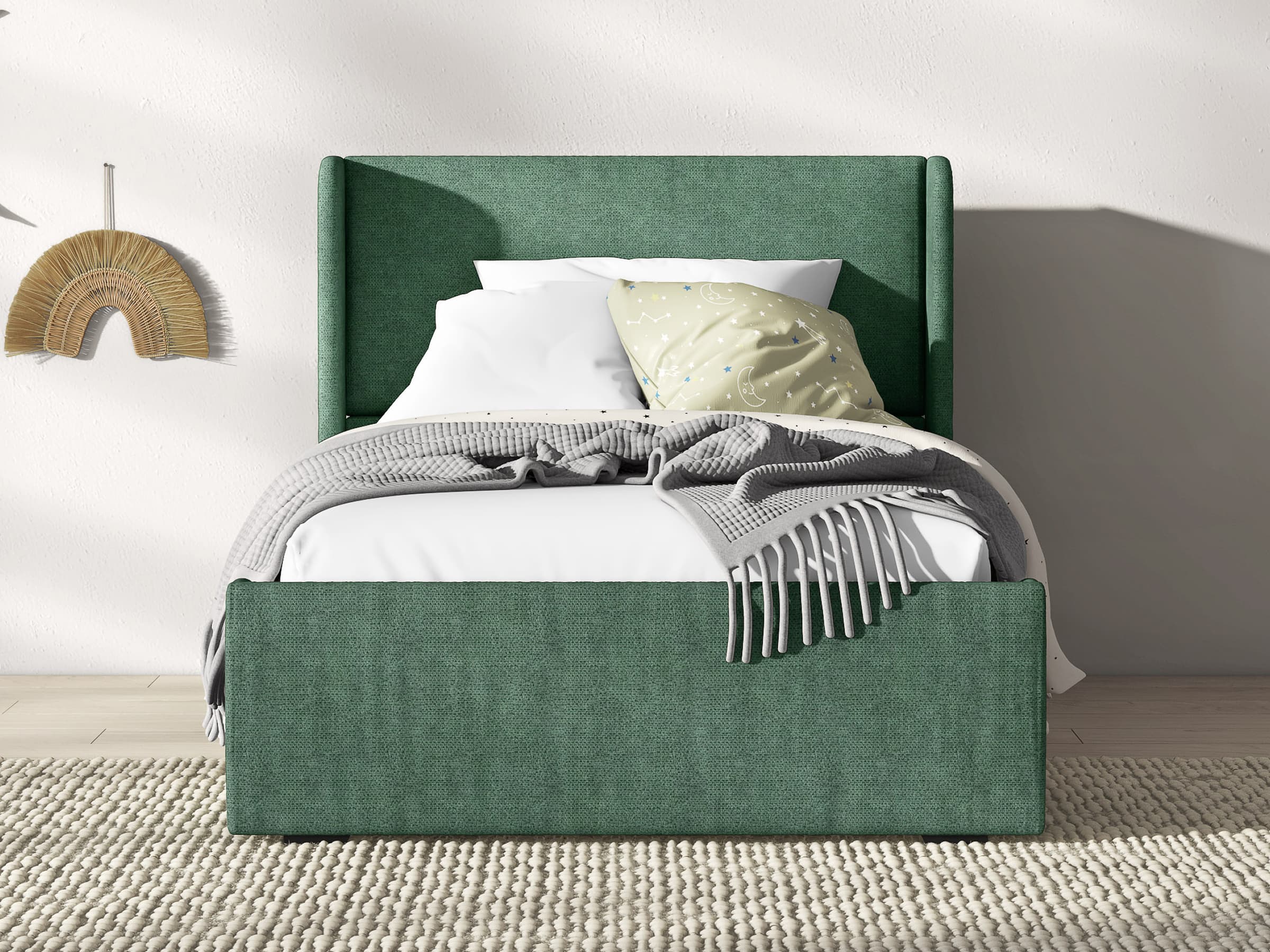 Snug Upholstered Kids Bed