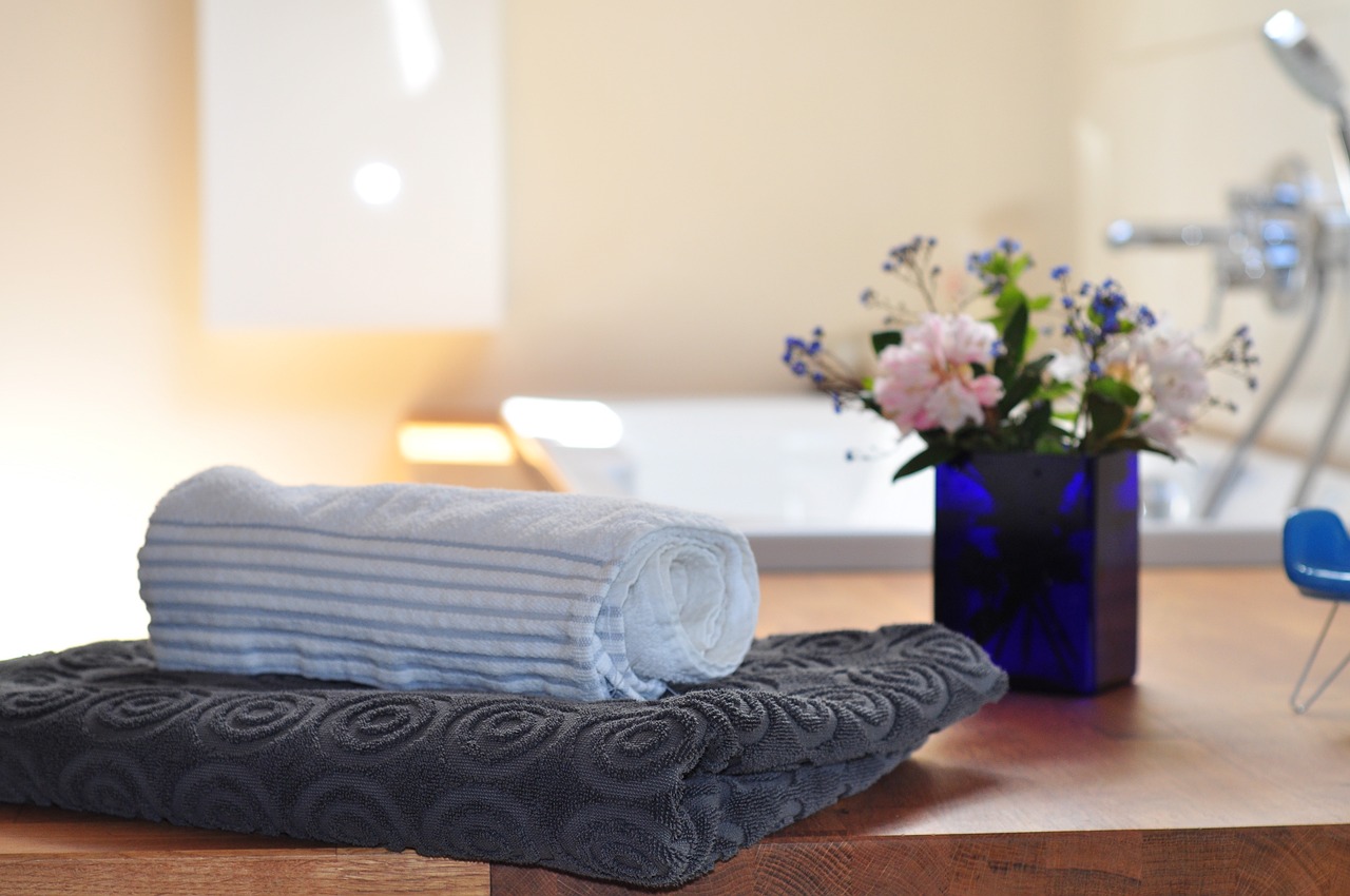 Some towels at a spa