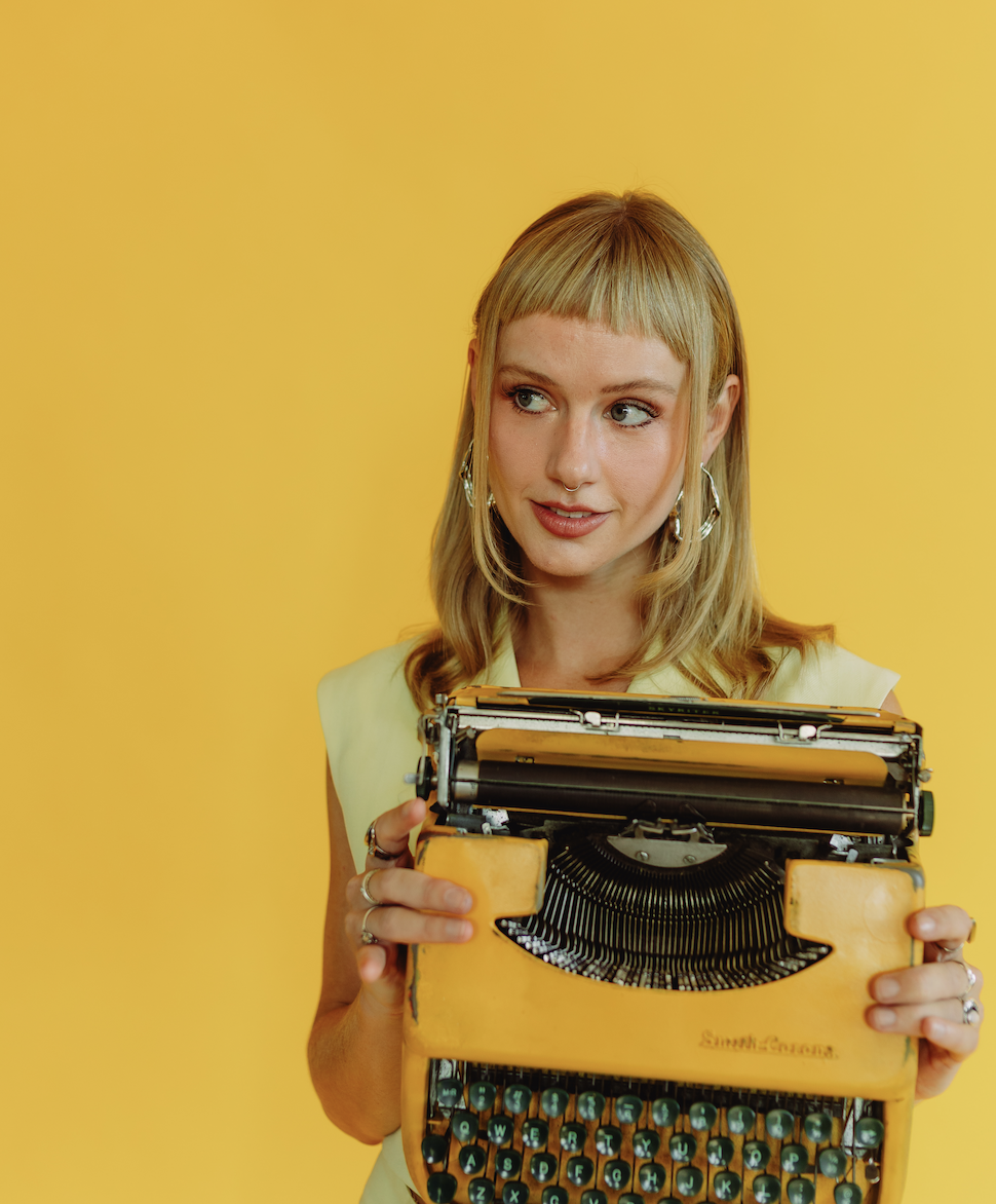 Zoe Branch and typewriter
