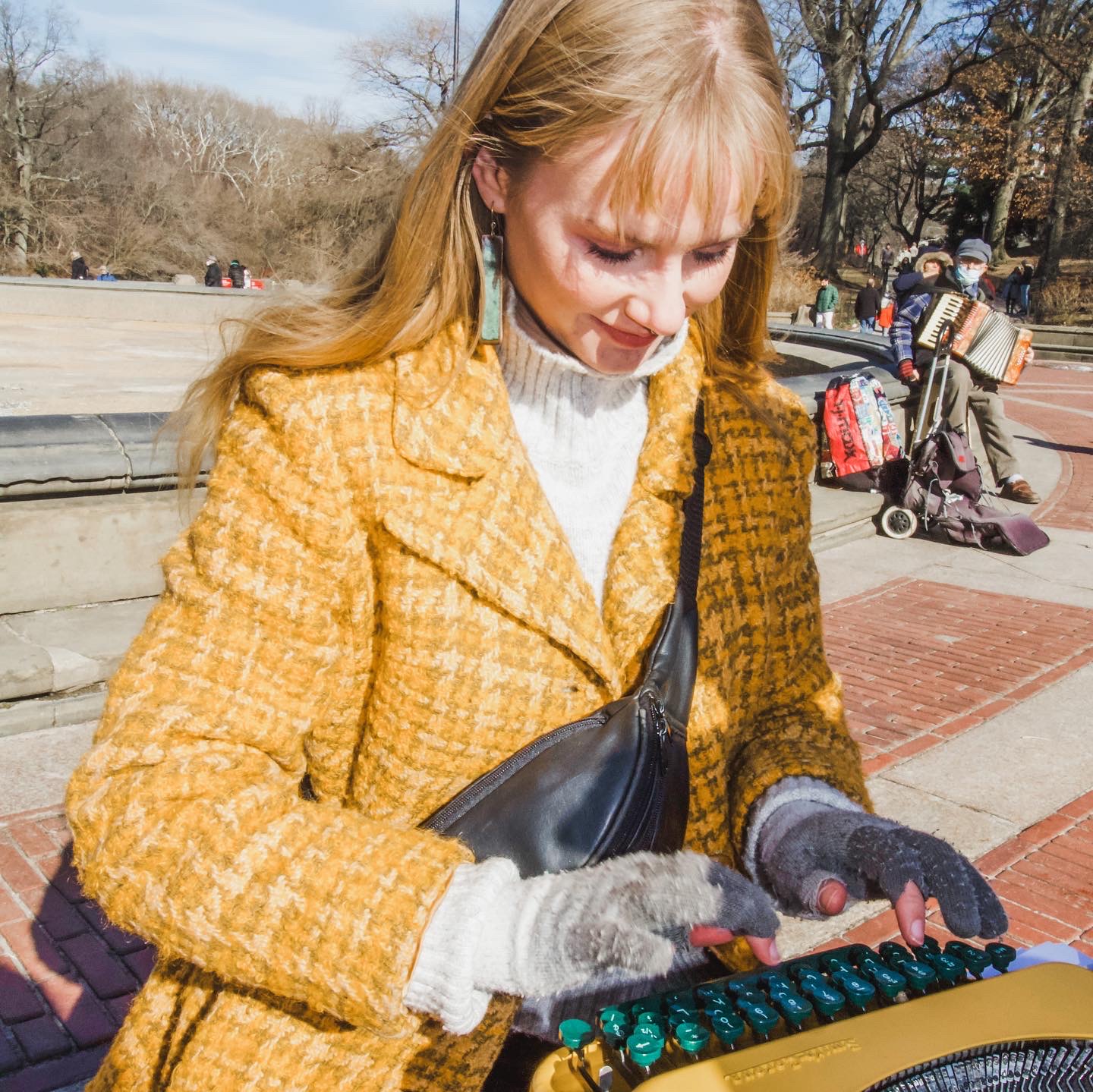 Zoe Branch creating poems in NYC