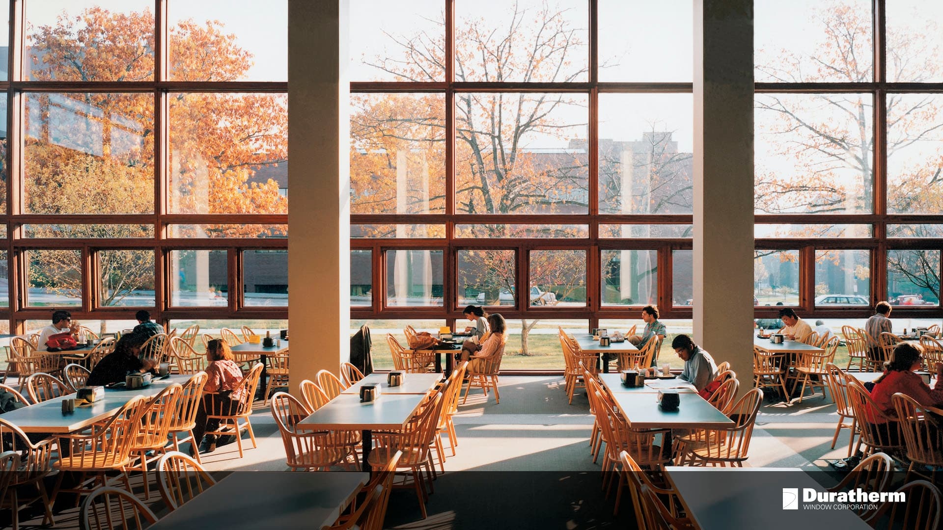 college dining hall with duratherm wood windows