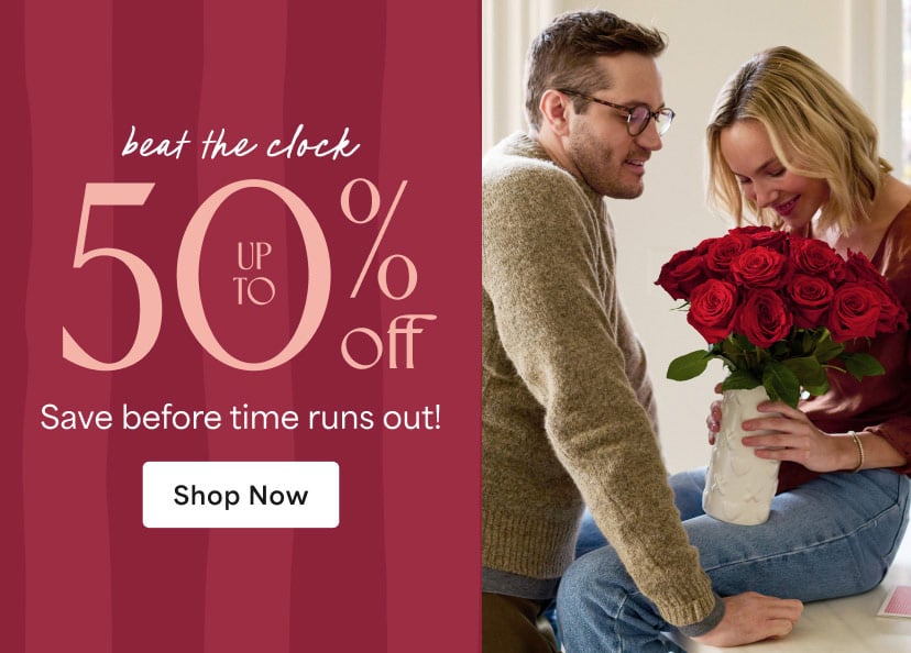 Click here for up to 50% off on Valentine's gifts!