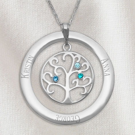 Family Tree Personalized Birthstone Necklace