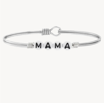 Mama Letter Bead Bangle Bracelet