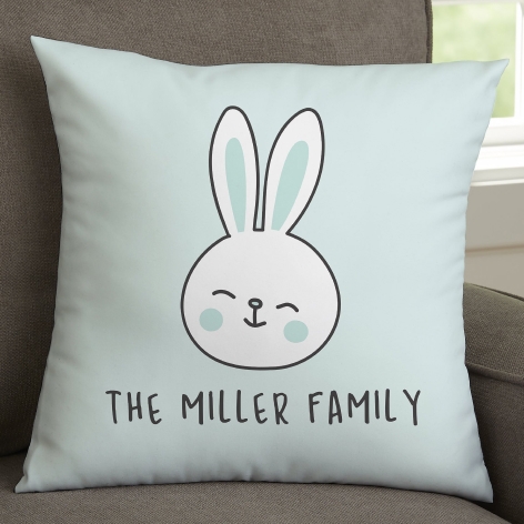 Bunny Family Personalized Throw Pillow
