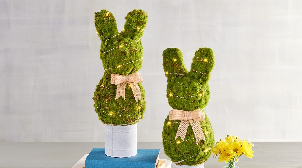 Easter Bunny Faux Topiaries