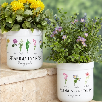 Birth Month Flower Personalized Outdoor Flower Pot