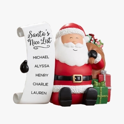Santas nice list personalized shelf sitter