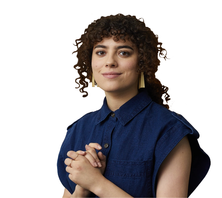 a professionally dressed woman with long gold earrings prepares to view matched candidates whose resumes match her job description