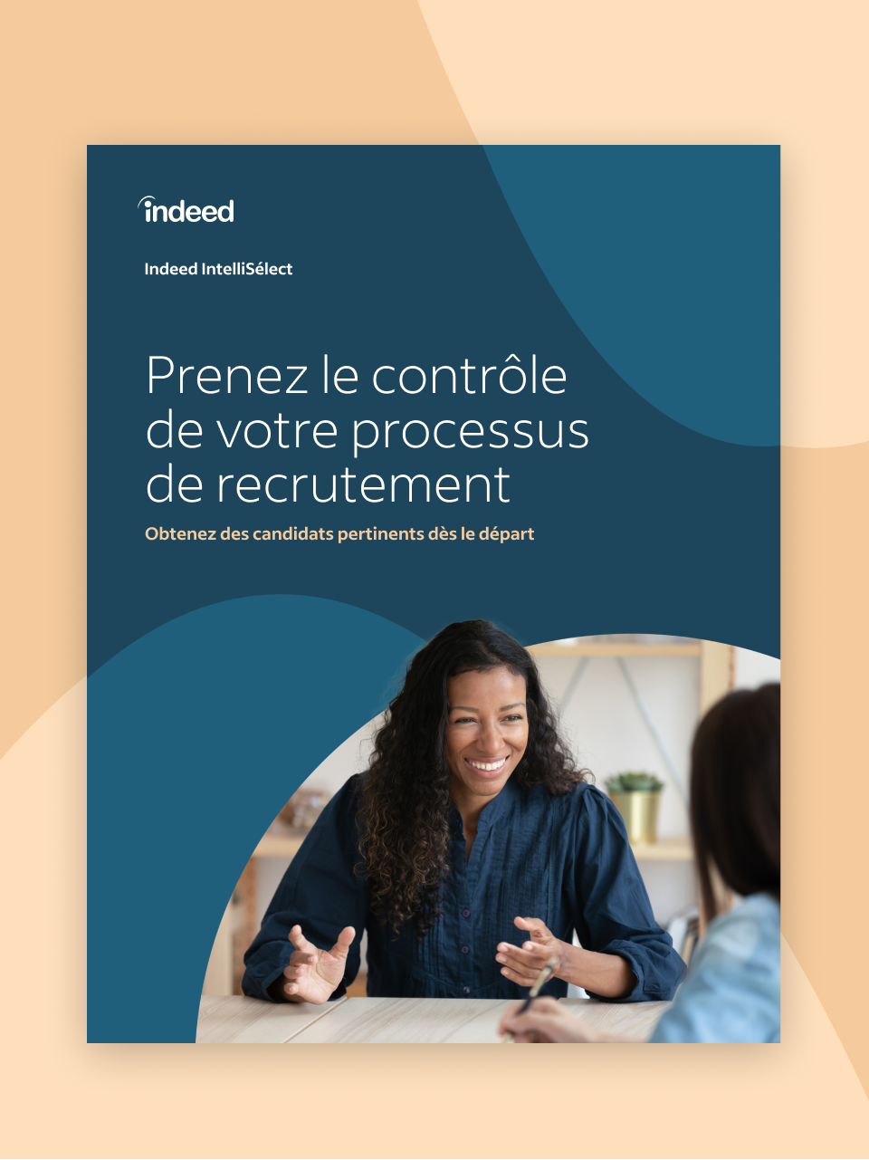 Couverture d'un livre électronique montrant un employeur et un chercheur d'emploi pendant une entrevue