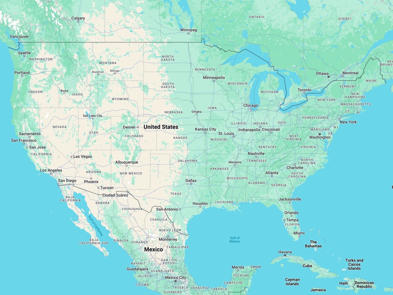 A map of the United States of America