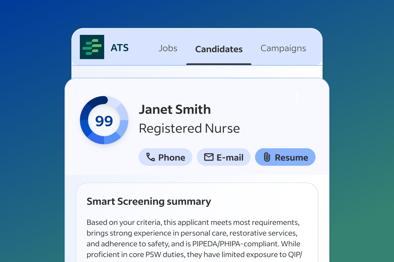 UI of an application scorecard.