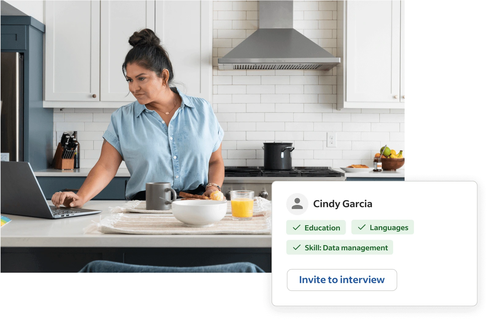 a woman choosing screening options as she posts a job