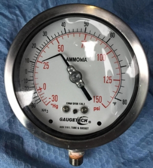 Broken ammonia pressure gauge