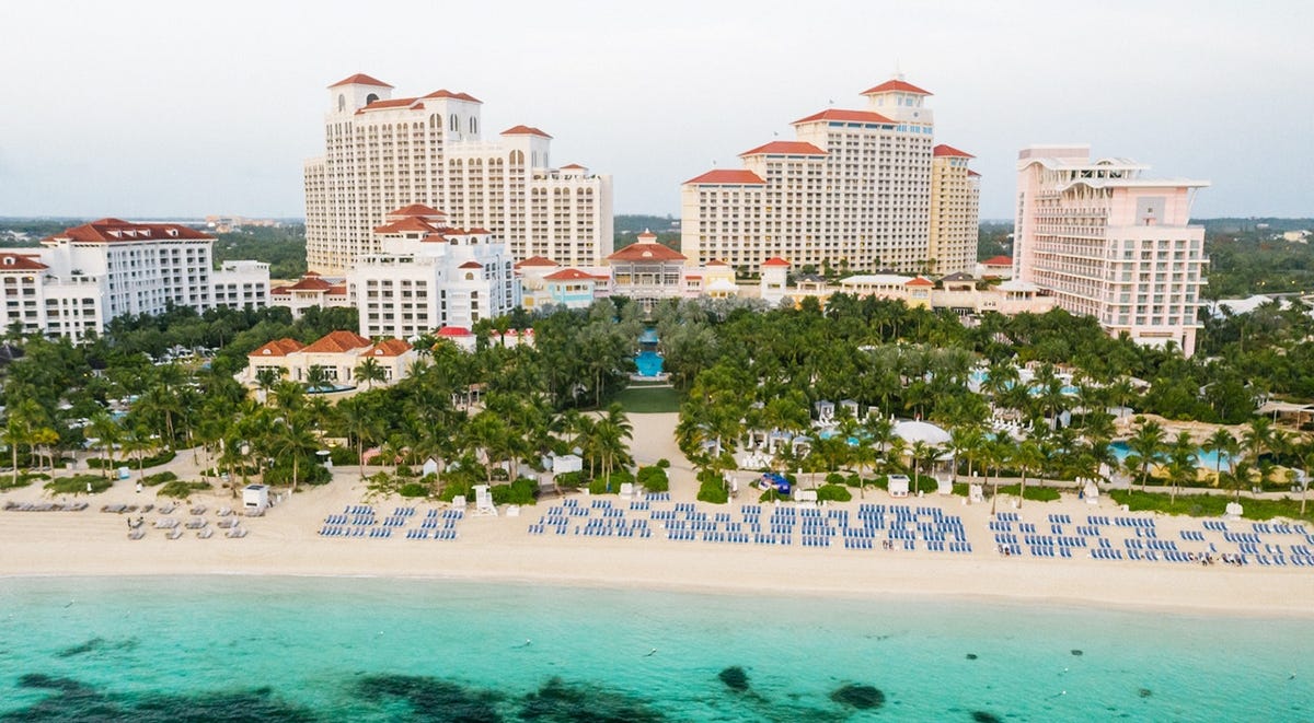 Picture of a city's beach in the Caribbean