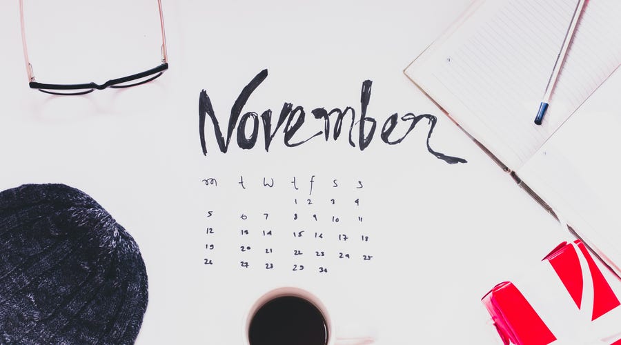 A little calendar for the month of November