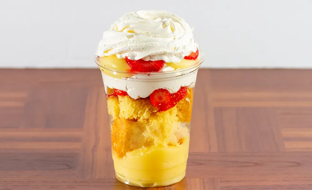 Strawberry Parfait topped with Whipped Cream