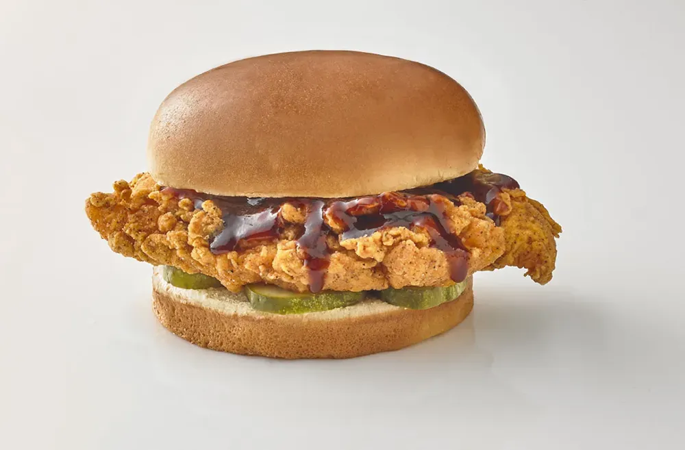 Honey BBQ Crispy Chicken Sandwich with Pickles