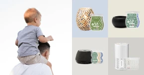 Geschenkesets zum Vatertag sind ausgestellt. 